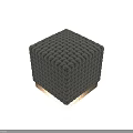 Dark Gray Woven Stool With Square Shape And Light Colored Base Design 3d model