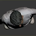 Man Standing Hands in Pockets Wearing White T-Shirt Gray Sweatpants White Sneakers on Gray Background