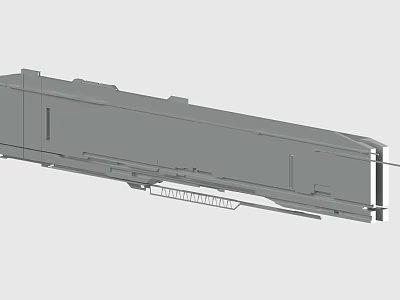 Gray Metal Industrial Structure With Long Rectangular Body And Ladder Detail 3d model
