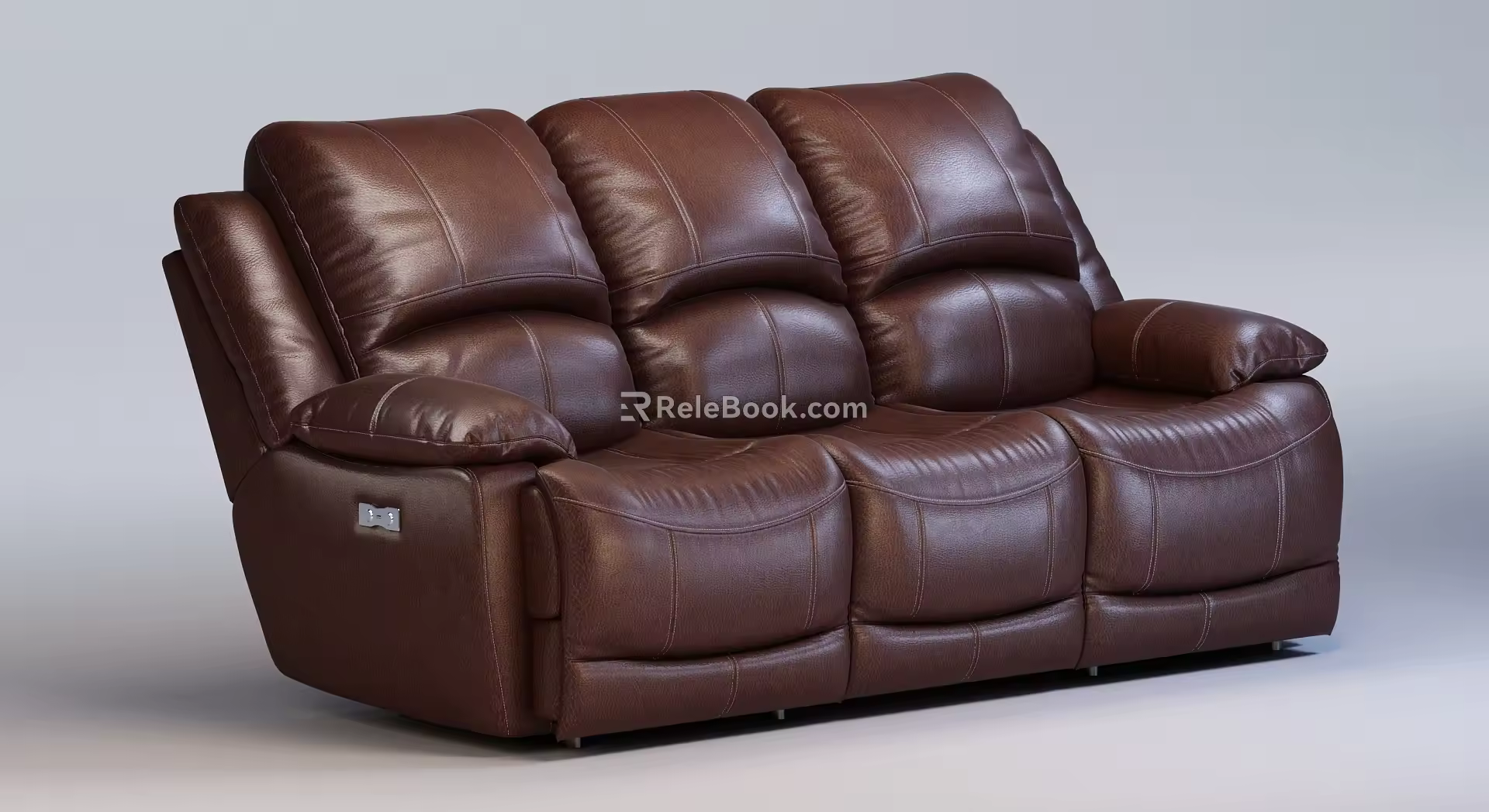 Modern Three-Seat Sofa Multi-Function Leather Three-Seat Sofa 3d model