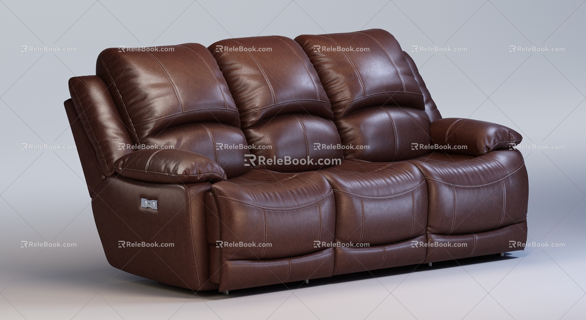 Modern Three-Seat Sofa Multi-Function Leather Three-Seat Sofa 3d model