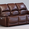 Modern Three-Seat Sofa Multi-Function Leather Three-Seat Sofa 3d model