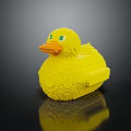 Yellow Duck Shaped Building Blocks Toy With Green Eyes And Orange Beak