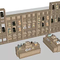 Wooden Display Shelves With Multiple Compartments For Retail Product 3d model