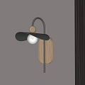 Modern Minimalist Wall Lamp with Wooden Base and Metal Bracket for Home Decor