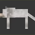Pixel Art Sheep 3D Model With Blocky Design And Smooth Surface Reflection 3d model