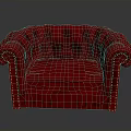 Red Tufted Sofa With Nailhead Trim Classic Design And Elegant Upholstery