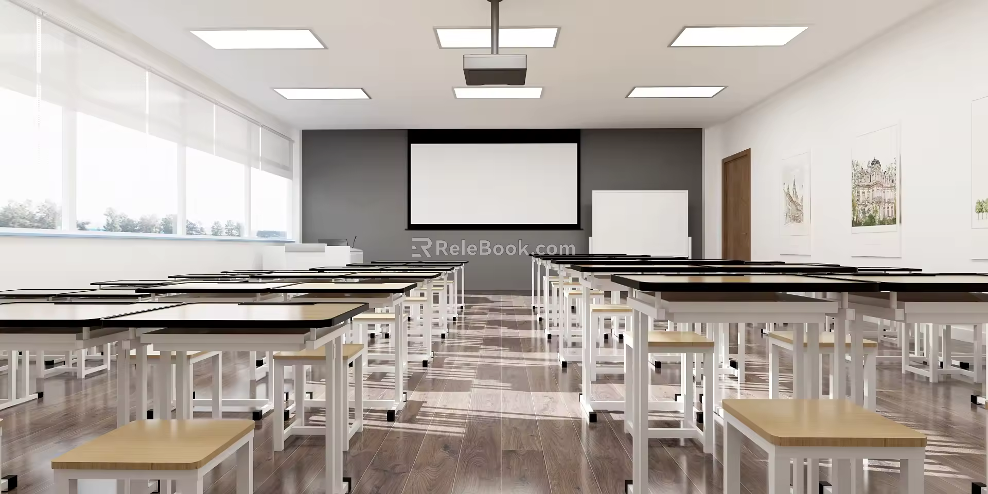 modern classroom 3d model