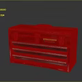 Sturdy Red Metal Toolbox with Multiple Drawers for Hardware Tools Storage 3d model