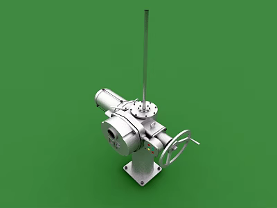 Swing Door Mechanical Operation Device With Silver Handle And Stable Base 3d model