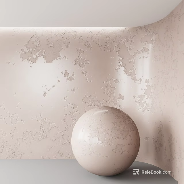 White Sphere Decorative Component Against Textured Light Pink Wall Background 3d model