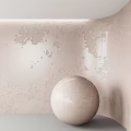 White Sphere Decorative Component Against Textured Light Pink Wall Background 3d model
