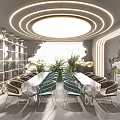 Luxury Beauty Hair Salon Interior With Comfortable Seats Mirrors And Decorative Lighting