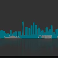 Guangzhou Urban Planning Skyline Silhouette With Iconic Buildings And Water Reflection