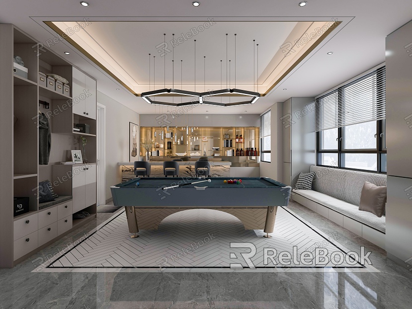 Modern Recreation Room Underground Recreation Room model