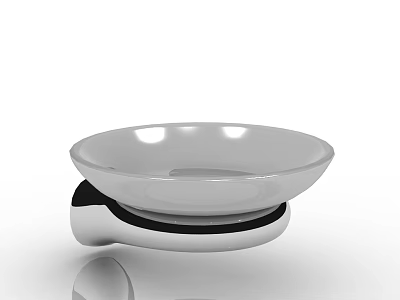 Modern Bathroom Soap Dish With Sleek Metal Holder And Practical Design 3d model