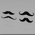 Men's Different Shaped Black Fake Mustache Props For Facial Hair Styling