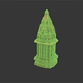 European Architecture Tower With Intricate Carvings And Pointed Spire Design