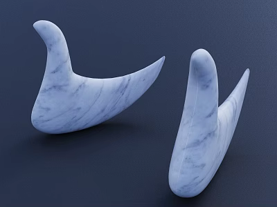 Elegant White Marble Bird Shaped Decorative Ornament Set With Smooth Curved Design For Home Tabletop 3d model
