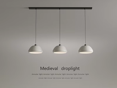 Medieval Droplight Design With Arched Light Fixture And Hanging Lamps 3d model