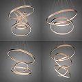 Modern Layered Circular Ring Chandeliers With Stylish Design And Soft Lighting 3d model