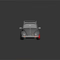 Vintage Gray Beetle Car With Red Wheels And Roof Rack Design