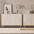 Modern Sideboard Cream Sideboard 3d model