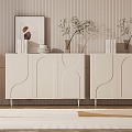 Modern Sideboard Cream Sideboard 3d model
