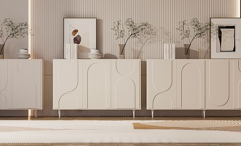 Modern Sideboard Cream Sideboard 3d model