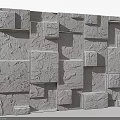 Modern Decorative Wall With 3D Textured Grey Blocks Geometric Pattern And Layered Structure 3d model