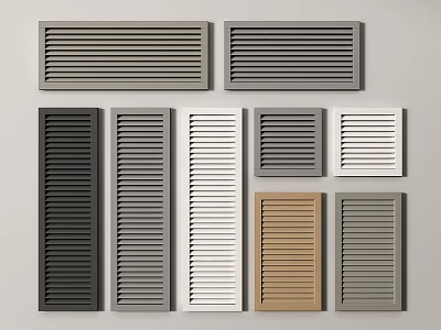Louvered Wardrobe Doors with Various Color Options and Different Styles 3d model