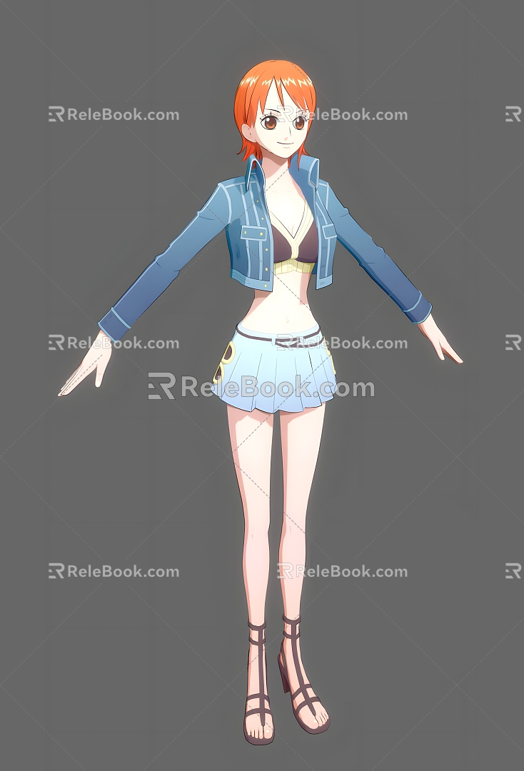 One Piece King Nami One Piece King Nami Beauty Female Pirate Sexy Animation Cartoon Movie Game Can Do Action 3d model