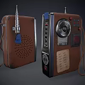 Vintage Radio With Brown Casing Knob Buttons Antenna And Small Note