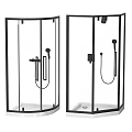 Modern Glass Shower Sauna Enclosures With Black Frame Different Designs And Fixtures