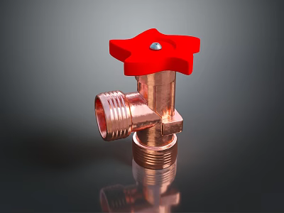 Elegant Copper Lighting Combination With Red Accent And Modern Design Elements 3d model