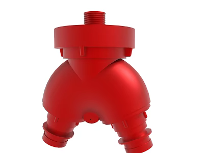 Red Industrial Pipeline Component 3D Rendering 3d model