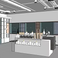 Modern Beauty Product Store Interior With Display Counters Glass Windows And Bottles