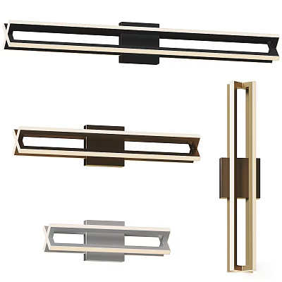 Modern Stylish Wall Lamps With Geometric Design And Metal Finish In Black Gold Silver 3d model