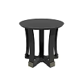 Black Round Modern Stool With Multiple Legs And Metal Base Design 3d model