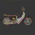 Classic White and Dark Brown Scooter with Yellow Wing Logo and Retro Design
