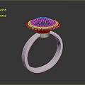 Intricately Sculpted Silver Ring With Blue Gemstone And Decorative Band Carvings