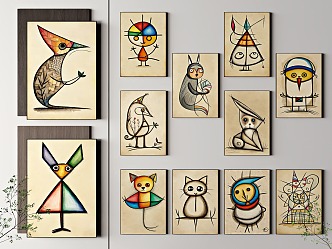 Children's Simple Hanging Painting Creative Abstract Hanging Painting Decorative Painting 3d model