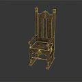 Classic Wooden Rocking Chair With Armrests And Retro Solid Wood Design