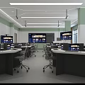 Modern School Classroom With Computer Desks Chairs Spacious Bright Interior And Technology Setup 3d model
