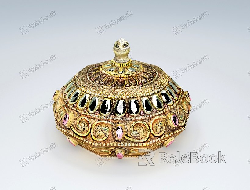 Utensils Plate Ornaments Container Luxury Gold Ware Treasure Box model