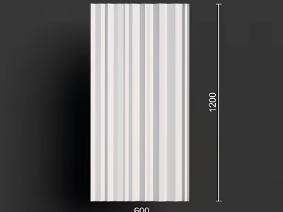 White Striped Decorative Wall Panel With 1200x600 Dimensions For Interior Use 3d model