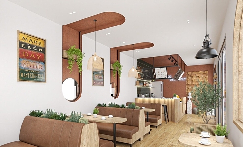 Modern Tea Restaurant 3d model