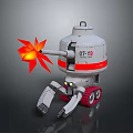 Robotic Military Vehicle With Firing Cannon Flame 07-10 Red Stripe Tracks And Mechanical Legs