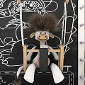 Wooden Swing Kids Sports Equipment With Toys House Model Blackboard Star Moon Patterns