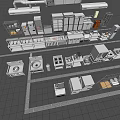 Commercial Kitchen Setup Featuring Stainless Steel Equipment And Cooking Appliances